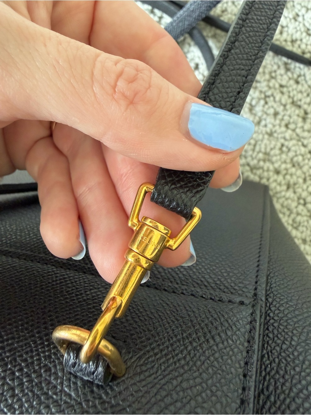 CELINE nano black grained belt bag - Picture 11 of 13
